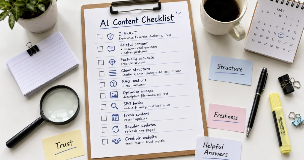 Google AI Mode - checklist on a clipboard